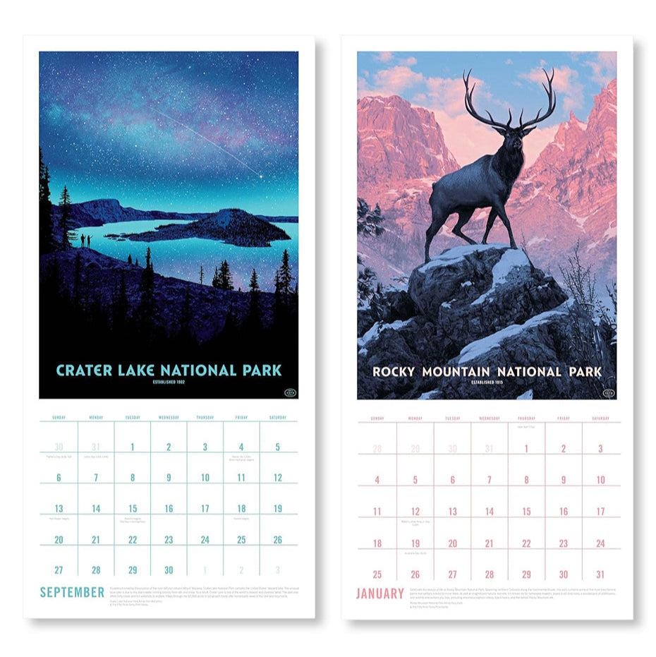 National Parks Calendar by Fifty-Nine Parks (2026)